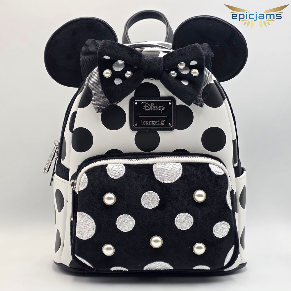 Loungefly Disney Minnie Mouse Exclusive Polka Dot Pearl Mini Backpack New